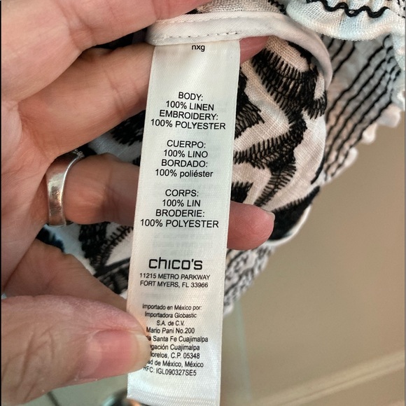 Chico’s Embroidered linen jacket - Picture 4 of 5